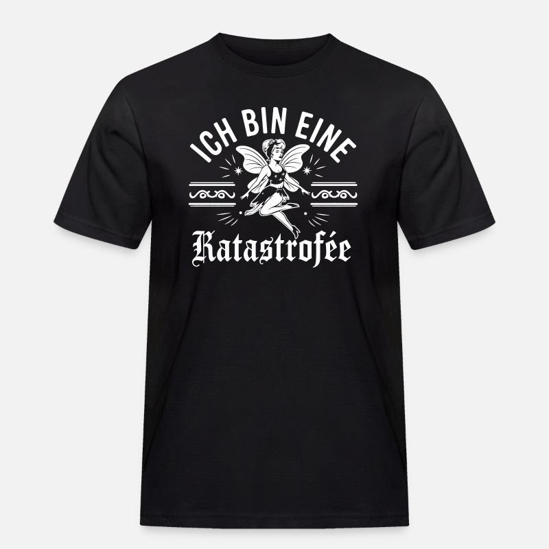 Ich bin eine Katastrophe - Männer Workwear T-Shirt - Schwarz