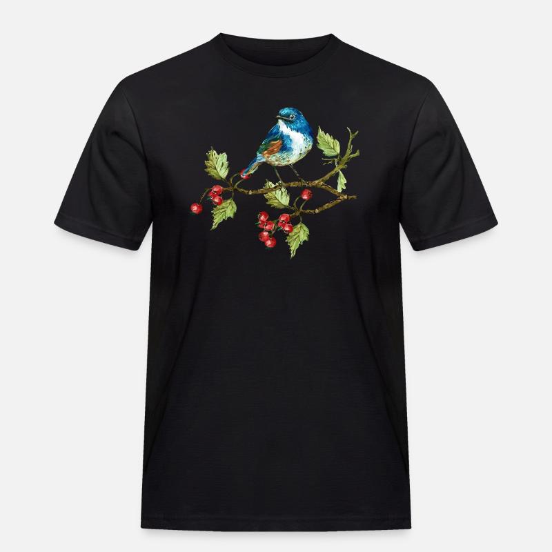 Bunter Vogel - Männer Workwear T-Shirt - Schwarz
