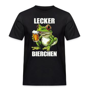 Lecker Bierchen X Frosch Meme Bier lustiges - Männer Workwear T-Shirt - Schwarz - Vorne - AI Model Male 178 light (178cm)