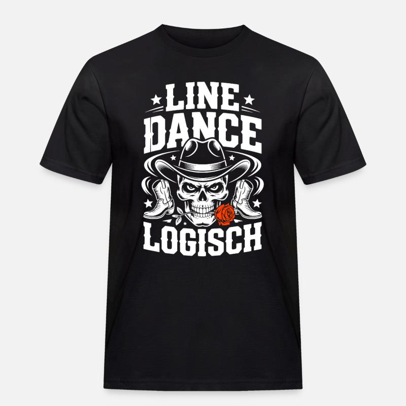 Line Dance Logisch Skull - Männer Workwear T-Shirt - Schwarz
