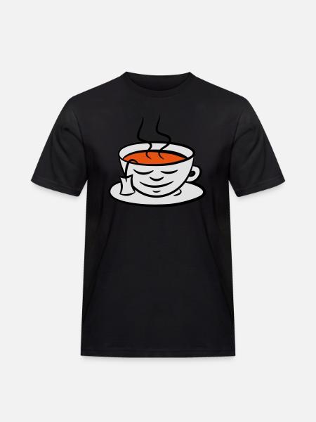 teacup - Männer Workwear T-Shirt - Schwarz