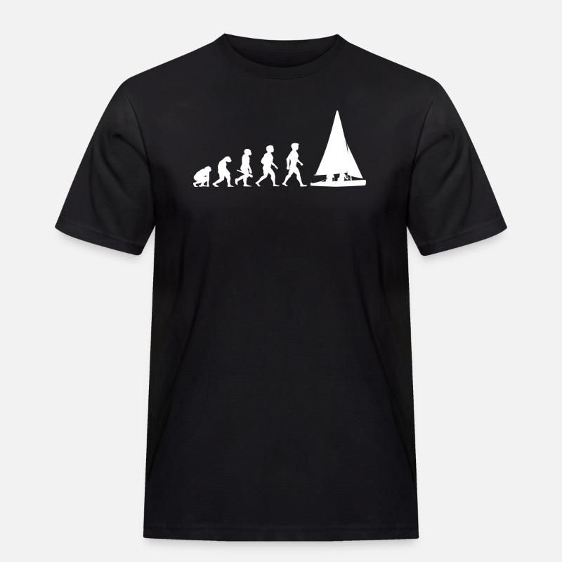 Evolution sailing sailboat sailing ship - Men's Workwear T-Shirt - black