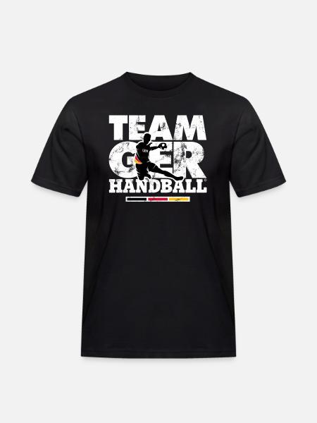 HANDBALL EM TEAM GERMANY - Männer Workwear T-Shirt - Schwarz