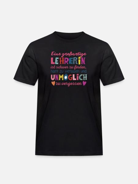 Großartige Lehrerin - Männer Workwear T-Shirt - Schwarz