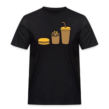 Burger Frites Cola - T-shirt Workwear homme - noir - Devant - AI Model Male 178 light (178cm)