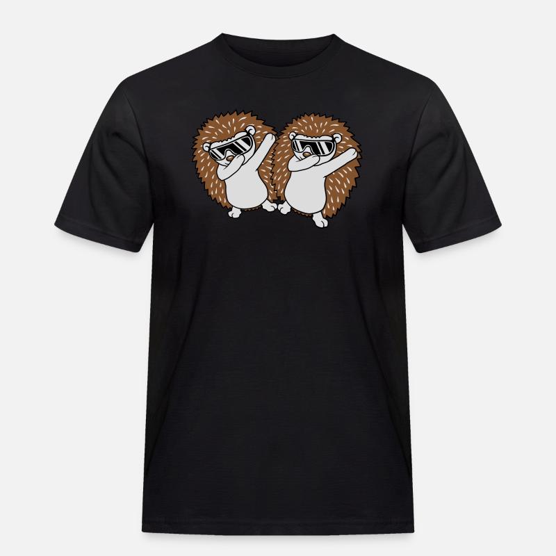 2 dabbing Igel Freunde - Männer Workwear T-Shirt - Schwarz