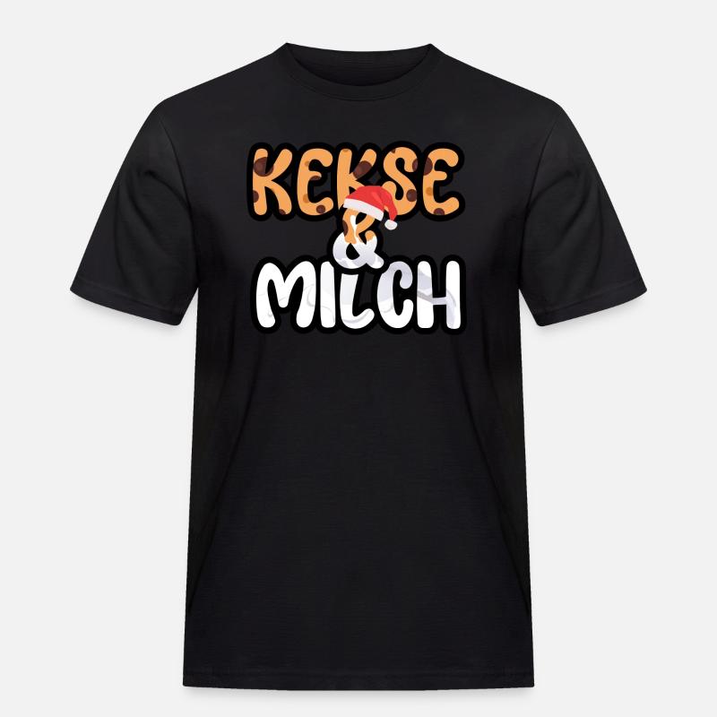 Weihnachten Schokoladen Plätzchen Milch - Männer Workwear T-Shirt - Schwarz
