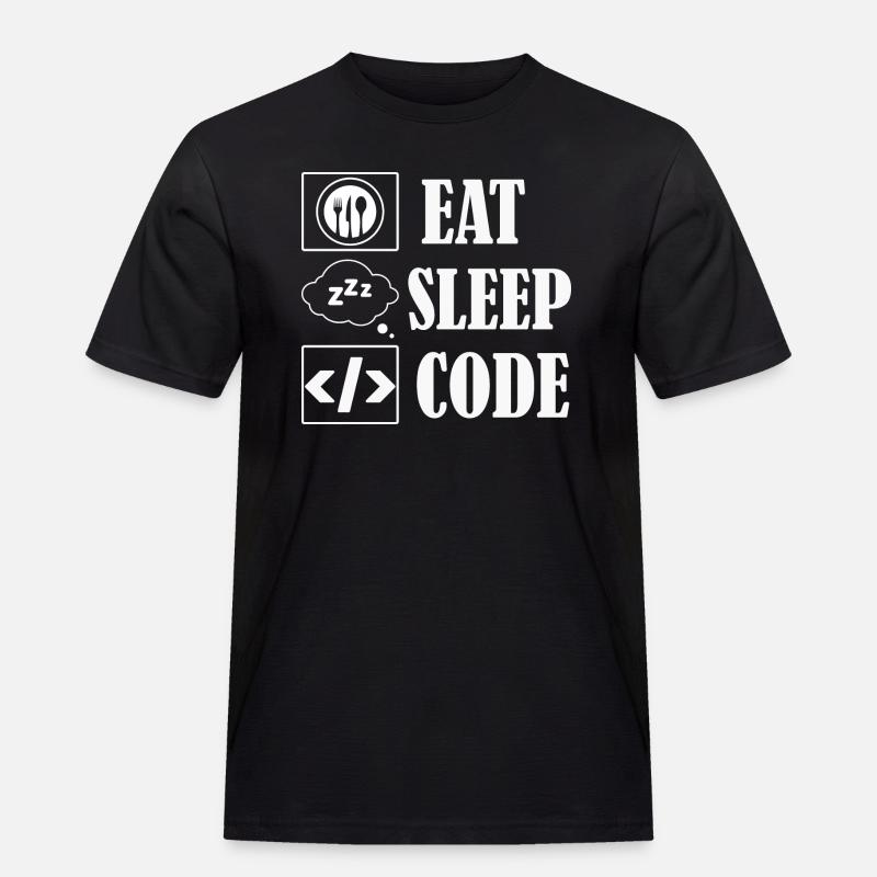 Eat Sleep Code Coding Software - Männer Workwear T-Shirt - Schwarz