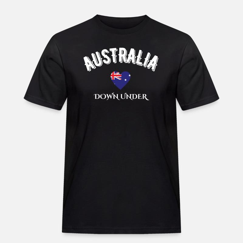Australien Down Under - Männer Workwear T-Shirt - Schwarz
