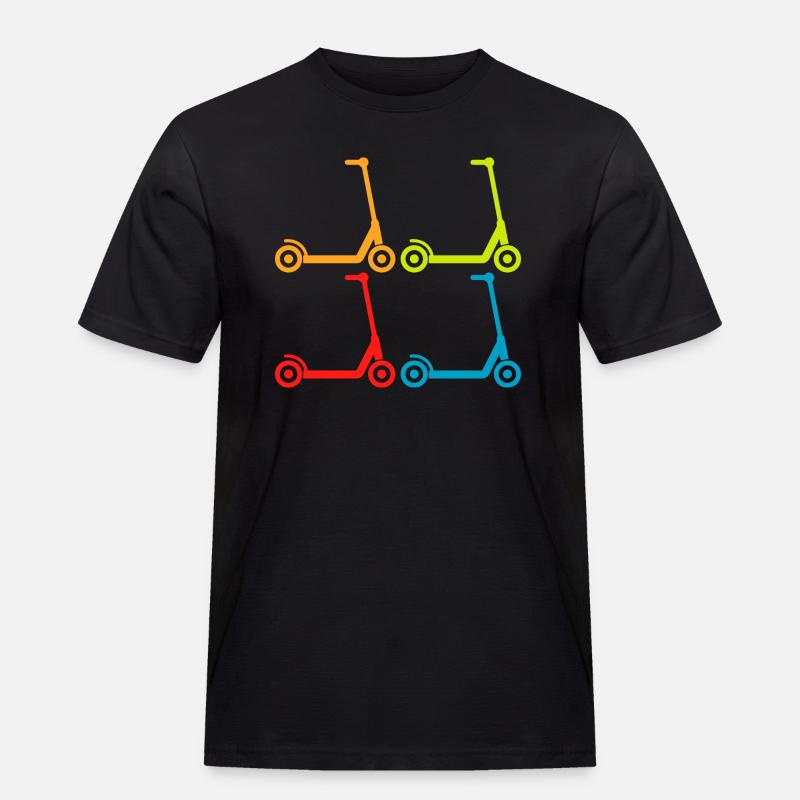 E-Scooter E-Roller Scooter - Männer Workwear T-Shirt - Schwarz