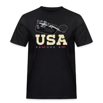 Morse Funktechniker Funker Mörser Hobby Ham - Männer Workwear T-Shirt - Schwarz - Vorne - AI Model Male 178 light (178cm)