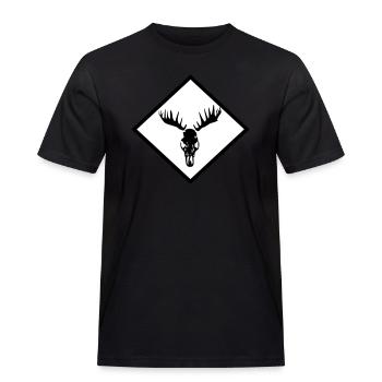 Elch-Schädel - Männer Workwear T-Shirt - Schwarz - Vorne - AI Model Male 178 light (178cm)