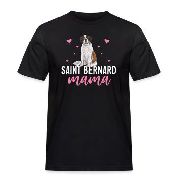 Bernhardiner St. Bernhardshund Hund - Männer Workwear T-Shirt - Schwarz - Vorne - AI Model Male 178 light (178cm)