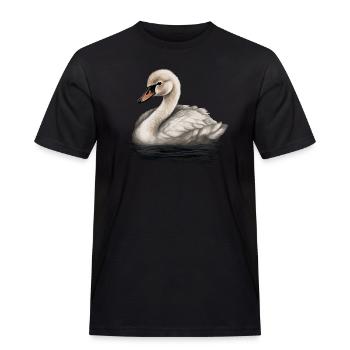 Bébé cygne Oiseau Poussin - T-shirt Workwear homme - noir - Devant - AI Model Male 178 light (178cm)