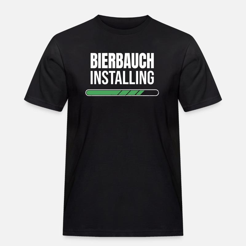 Bierbauch Installing - Loading Bar - Männer Workwear T-Shirt - Schwarz