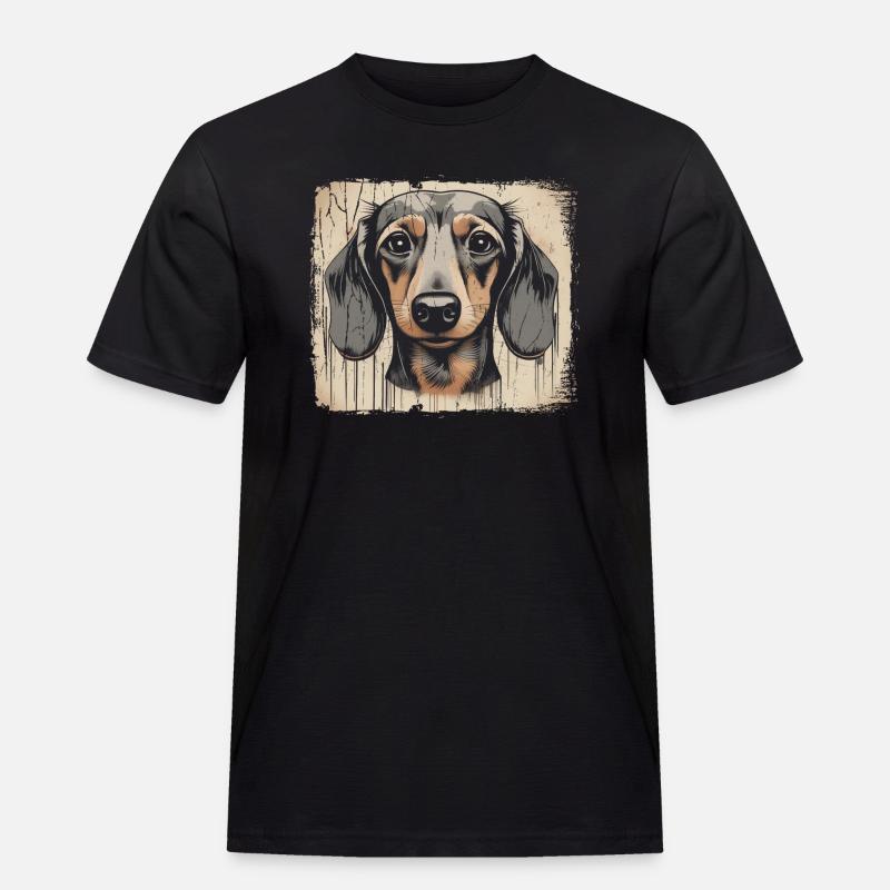 Dackel Teckel Kurzhaardackel Dachshund - Männer Workwear T-Shirt - Schwarz