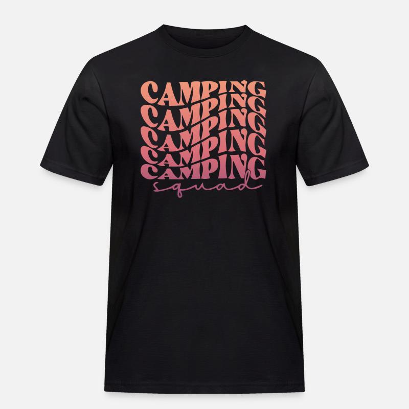 Camping Camping Camping Squad - Männer Workwear T-Shirt - Schwarz