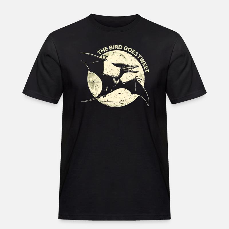 Der Vogel geht Tweet - Männer Workwear T-Shirt - Schwarz