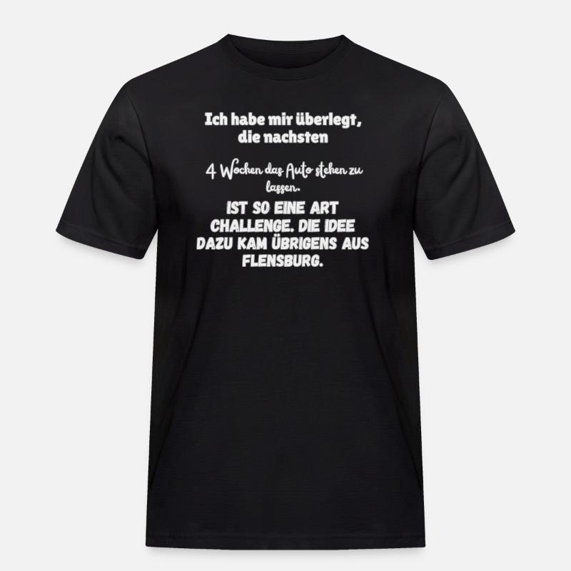 "4 wochen ohne Auto" - Männer Workwear T-Shirt - Schwarz