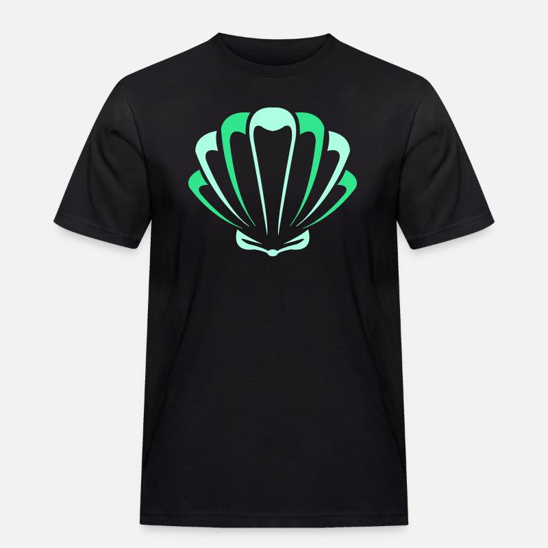 muschel - Männer Workwear T-Shirt - Schwarz