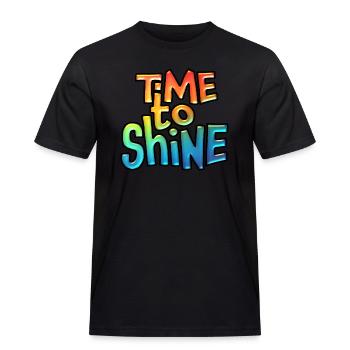 Time to Shine Text Art - Men's Workwear T-Shirt - black - Front - AI Model Male 178 light (178cm)