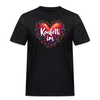 Konfetti im Herzen - Karnevals Party Geschenk - Männer Workwear T-Shirt - Schwarz - Vorne - AI Model Male 178 light (178cm)