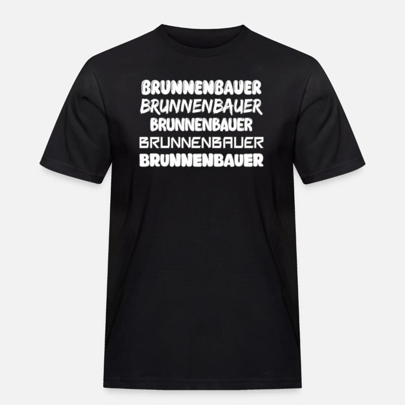 Job Brunnenbauer - Männer Workwear T-Shirt - Schwarz