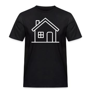 House icon - Men's Workwear T-Shirt - black - Front - AI Model Male 178 light (178cm)