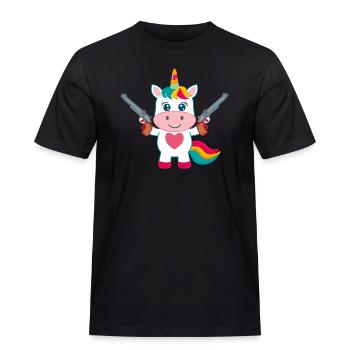 Baby Einhorn Schützer - Männer Workwear T-Shirt - Schwarz - Vorne - AI Model Male 178 light (178cm)