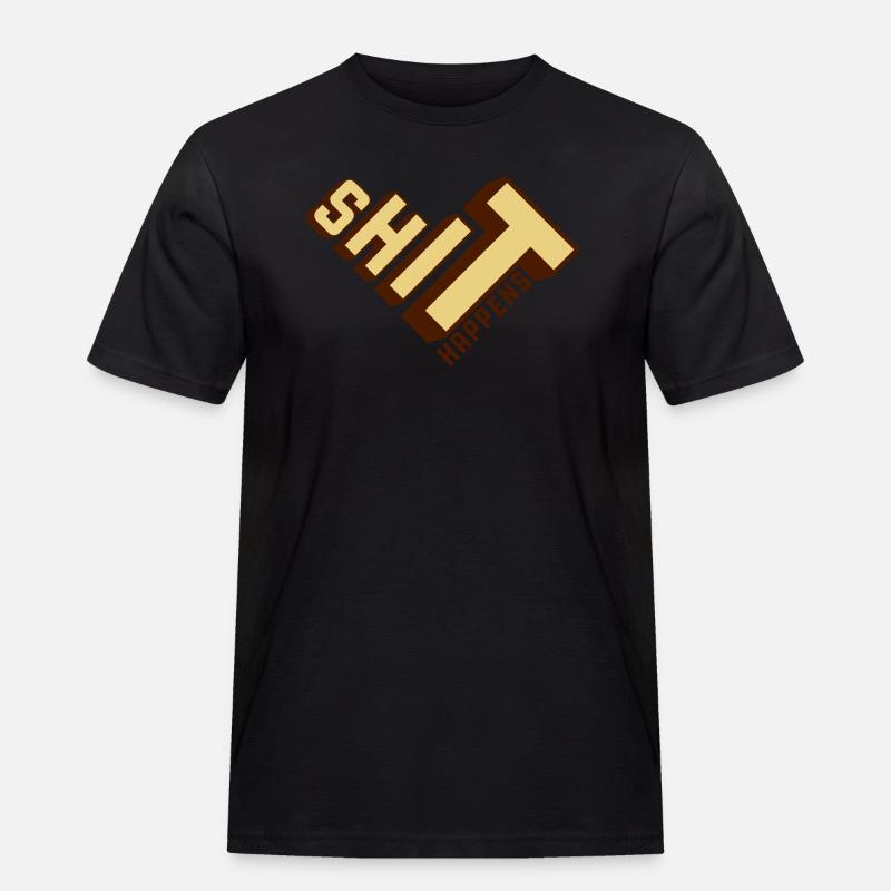Shit happens Haufen machen - Männer Workwear T-Shirt - Schwarz
