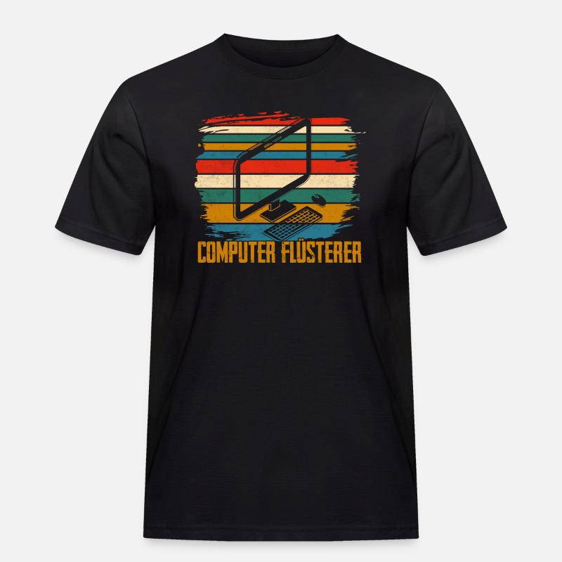 Computer Flüsterer IT Programmierer - Männer Workwear T-Shirt - Schwarz