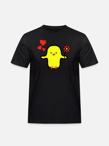 Cute Bird in Love - Men's Workwear T-Shirt - black