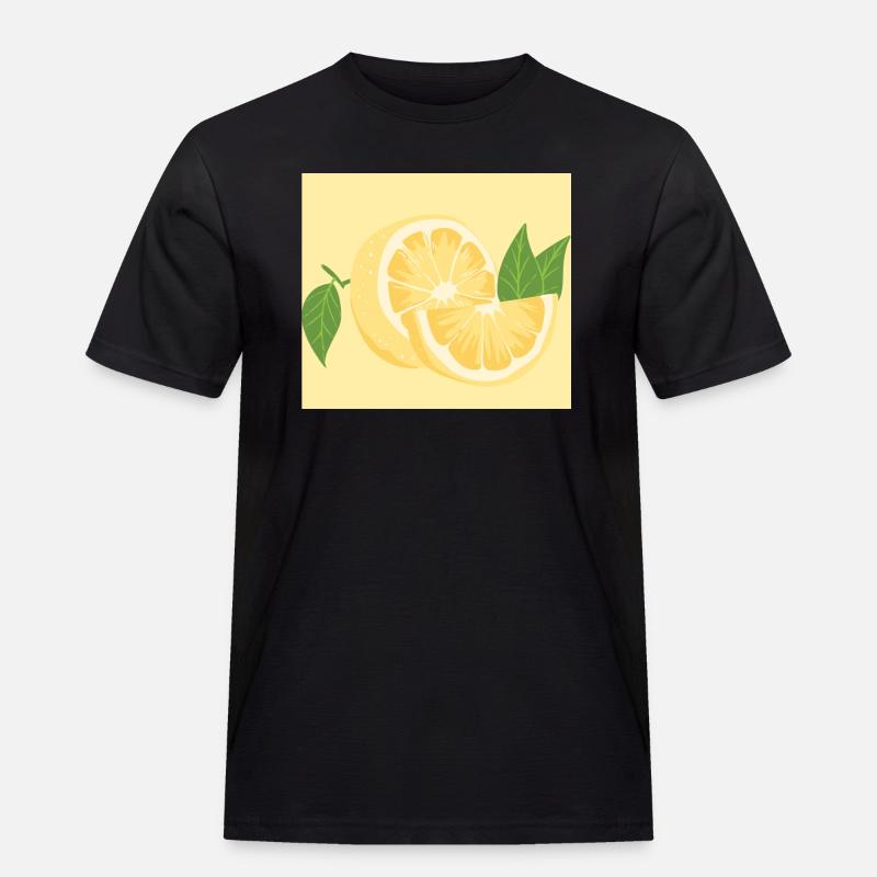 Zitrone Zitrone - Männer Workwear T-Shirt - Schwarz