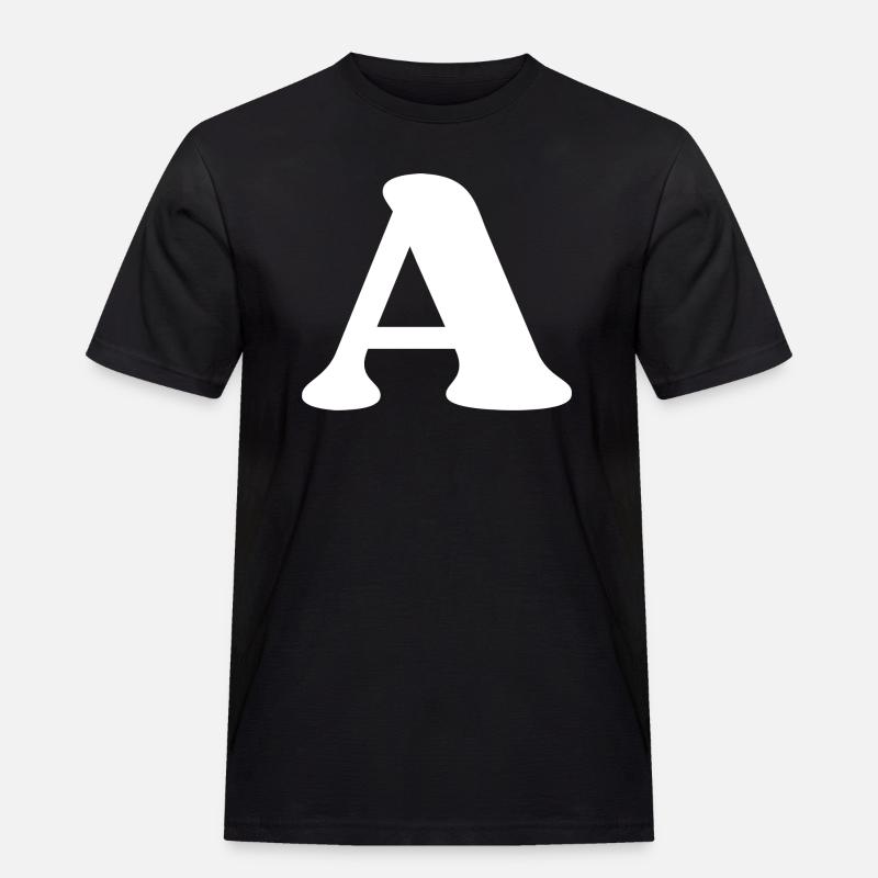 Buchstabe a - Männer Workwear T-Shirt - Schwarz