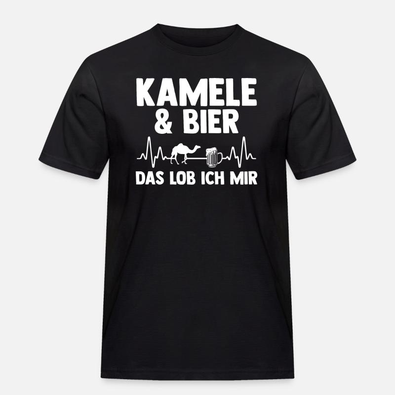 Kamel - Männer Workwear T-Shirt - Schwarz