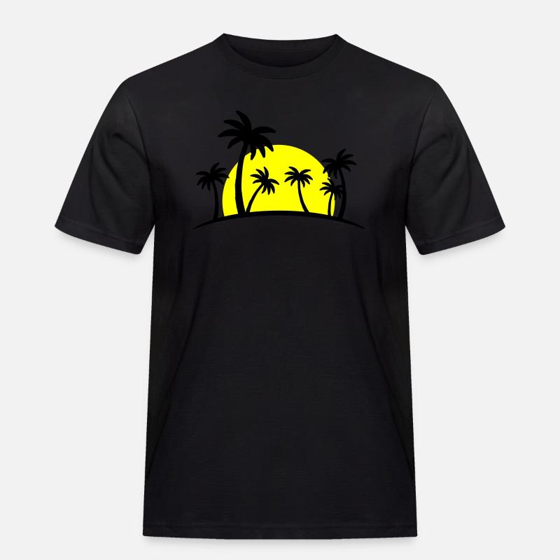 beach palms 2 - Männer Workwear T-Shirt - Schwarz