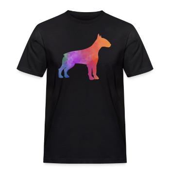 BULL TERRIER colorful - Men's Workwear T-Shirt - black - Front - AI Model Male 178 light (178cm)