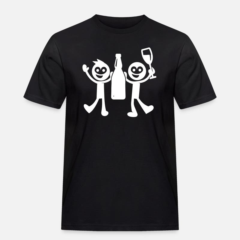 Strichmännchen Junggesellenabschied - Männer Workwear T-Shirt - Schwarz
