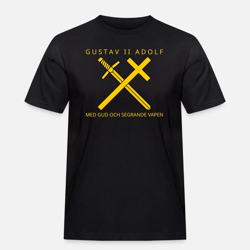 Gustav II. Adolf - Männer Workwear T-Shirt - Schwarz