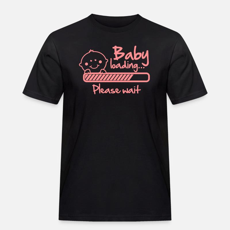 Baby loading - please wait - Männer Workwear T-Shirt - Schwarz