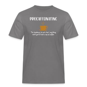 Prokoffeinierender lustiger Kaffeesüchtiger Witz Koffein - Männer Workwear T-Shirt - Grau - Vorne - AI Model Male 185 dark (185cm)
