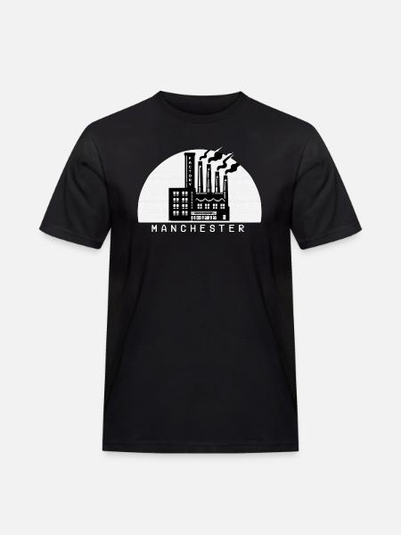 Fabrik in Manchester - Männer Workwear T-Shirt - Schwarz