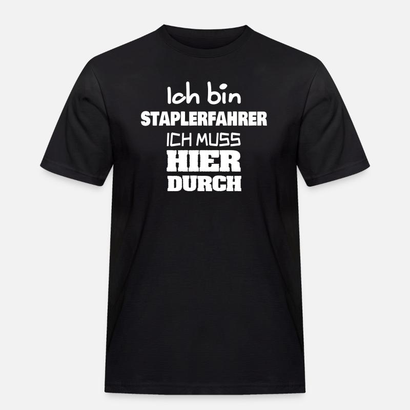 Beruf Staplerfahrer - Männer Workwear T-Shirt - Schwarz