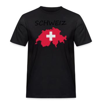 Schweiz - Männer Workwear T-Shirt - Schwarz - Vorne - AI Model Male 178 light (178cm)