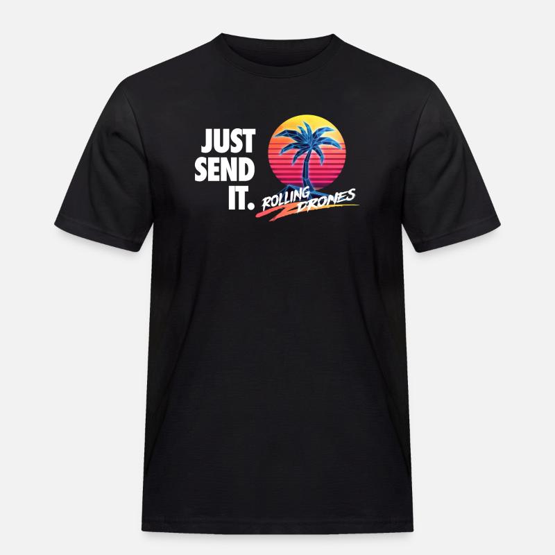 Senden Sie es einfach @ RollingDrones - Männer Workwear T-Shirt - Schwarz