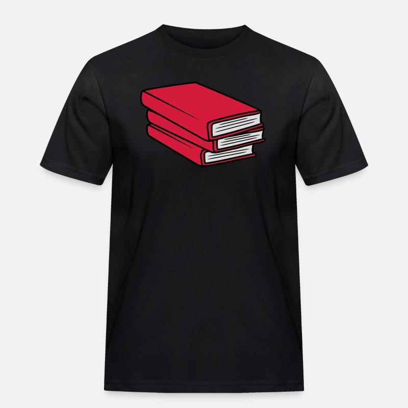 3 Books Stack Design - Men's Workwear T-Shirt - black