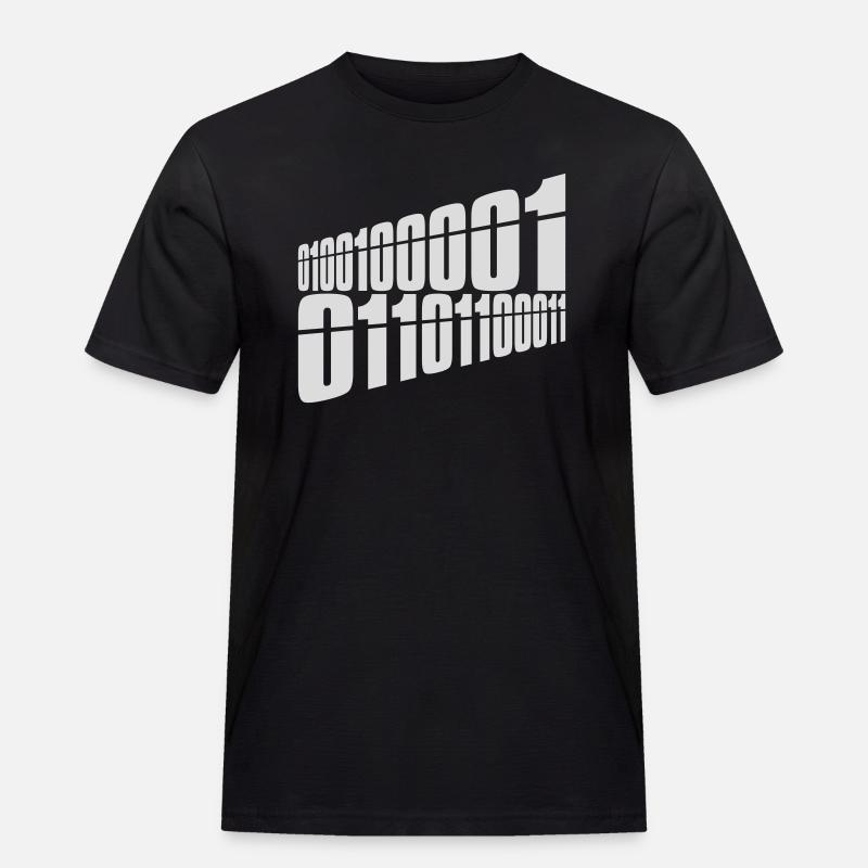 Binary Code Program Language - Men's Workwear T-Shirt - black
