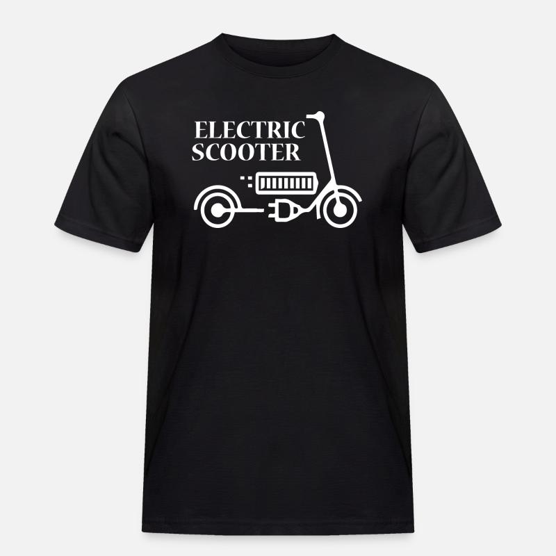 E-Scooter Roller - Männer Workwear T-Shirt - Schwarz