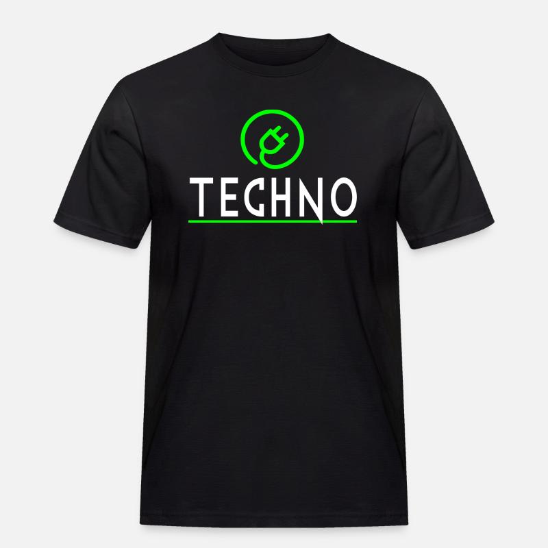 Techno - Männer Workwear T-Shirt - Schwarz