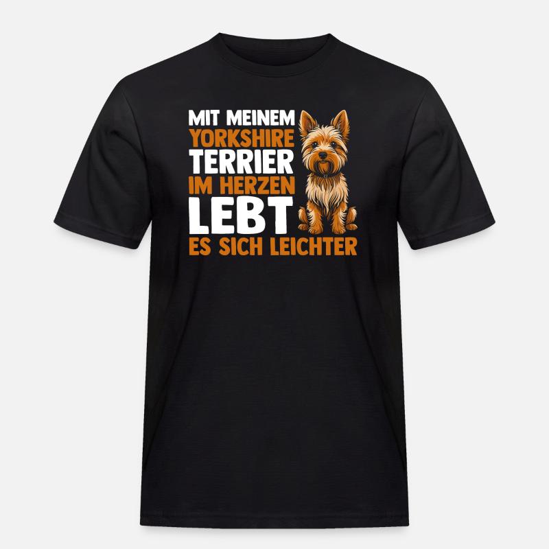 Hund Yorkshire Terrier - Männer Workwear T-Shirt - Schwarz